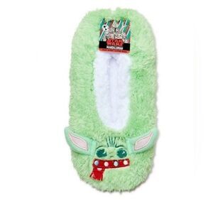 Nwt women's star wars baby Yoda Mandalorian slippers